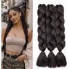 Dcbaboo Extension per Treccine Africane 60cm Extension Capelli Finti per Treccine Africane Extension Trecce Capelli Sintetici Kanekalon 3 Ciocche Ombre Jumbo Braiding Hair, Marrone scuro