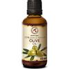 AROMATIKA trust the power of nature Olio di Oliva Extravergine - 50ml - Olea Europaea - Olio Vegetale Puro - Olio Vettore - Pure Olive Carrier Oil - Pressato a Freddo - Cura del Viso, Capelli, Corpo - Olio da Bagno - Olio per Massaggi