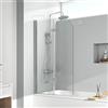EMKE 120 x 140 cm parete divisoria doccia per vasca da bagno da bagno pieghevole parete doccia divisoria doccia vasca da bagno 2 pezzi 6 mm vetro rinforzato parete doccia vasca da bagno