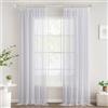 Woaboy Tende per Interni Finestre Voile Trasparenti con Fettuccia Tende a Panello Morbidi Moderne per Camera da Letto Soggiorno 2 Pezzi 140x215cm Bianco