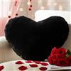 Yhoelata Cuscino Cuore Nero, Cuscini Decorativi, Cuscino a Forma di Cuore Grande, Cuscini Divano Peluche, Cuscini Letto, Decorazioni Camera da Letto Bambini, 38 x 48 cm
