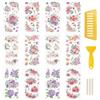 WANDIC 12 fogli adesivi trasferibili da strofinare, adesivi luminosi a forma di fiore, impermeabili, per mobili, fai da te, scrapbooking