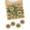 N&T NIETING 25 rose artificiali con paillettes, color oro, con stelo, per matrimonio, bouquet, composizione, festa, baby shower e decorazione della casa