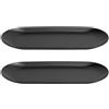 SZZHIYONG 2 Pz Vassoio Portaoggetti da Bagno, Vassoio da Bagno Vassoio Decorativo, Vassoio Bagno Portaoggetti, Vassoio Profumi Trucco Organizer Ovale Nero in Acciaio Inox per Organizzare Gioielli Cosmetic