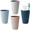 Yemiany bicchiere porta spazzolino, 450ml/15.8oz bicchieri plastica rigida, Bicchieri Porta Spazzolini, Design in stile nordico, robusto e resistente alla adatto ad adulti, ragazzi e bambini (4 pezzi)