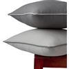 Encasa XO Encasa Homes Federe per Cuscini Bicolore 2 Pezzi - Grigio chiaro con grigio - 50x50 cm Federe Moderne in Tela di Cotone Tinta Unita per Divano Letto e Decorazione della Casa - Solo Fodere