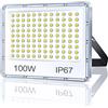 TASINUO Faretto LED da Esterno 100W, Faro LED Esterno Impermeabile IP67, 10000LM 7000K Bianca Fredda Lampade, 108 LEDs Luci per Giardino, Terrazza, Garage, sportivo