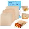 XREXS 10 Pezzi Sacchetti Toast Riutilizzabili, Antiaderente Tostapane Sacchetti, Sacchetto del Panino, per Panini Sandwich Pane Pizza Sacchetto in Microonde Tostapane Forno Grill, Riutilizzo 100 Volte
