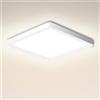 Ouyulong Plafoniera a led Quadrato, 18W 4000K 1620LM 23cm IP44, Adatto per soggiorno, camera da letto, bagno, cucina, seminterrato, corridoio, balcone (1 Pc)