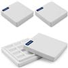 MEEDEN 3 Pack Tavolozza per acquerello in ceramica con coperchio, vassoio di miscelazione a 12 pozzetti in porcellana bianca Tavolozza per pittura artistica con coperchio