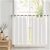 TOPICK Vangao - Tende da cucina corte con passanti, colore: bianco, 60 x 70 l, set di 2 tende moderne piccole, con passanti, semitrasparenti, per interni per soggiorno, finestre, camera da letto, credenze