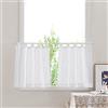 PONY DANCE Tende Corte per Finestre 2 Pezzi 60x45 CM Tende a Pacchetto per Cucina Bianca con Passanti Curtains Semitrasparenti Effetto Lino a Vetro per Bagno