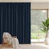 PONY DANCE Tende Termiche Isolanti per Salotto Eleganti Tenda Oscurante Camera da Letto Moderne con Fettuccia 1 Pezzo 300x245 CM Divisione della Stanza, Blu Scuro