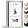 Heimlich® - Cornice per foto - 10x15 cm, Alluminio Metallo, Argento - Piccola cornice per foto con copertura in foglio di plastica - Montaggio a parete o esposizione da tavolo Espositore