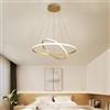 Mengjay Moderna LED lampadario tavolo da pranzo LED 2 anelli tre temperature di colore dimmerabile lampada a sospensione soggiorno soffitto camera da letto altezza comprensibile, 40 + 20cm (Oro)