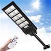 Viugreum Lampione Solare LED Esterno 500W Con Pannello, 900 LEDs, 6500K Luce Fredda, IP65 Impermeabile, 12000LM, Sensore Di Movimento, Telecomando per Strade, 1 Pezzo