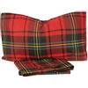 Novia Il Bottegone - Completo Lenzuola in Cotone Letto Una piazza e mezza - Lenzuolo sopra + sotto con Angoli + 1 Federa (Tartan Rosso)