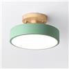 XINYASEE Moderna Plafoniere 3 colori dimmerabili,Plafoniera Plafoniere in legno,Plafoniera LED Rotonda Metallo,3000K-6000K Lampadario da Soffitto (verde)