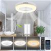 Joparri 1x Ventilatore da soffitto con illuminazione, luce LED dimmerabile da 80W con telecomando e app, 6 velocità, 3000-6500K, modalità estate e inverno