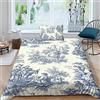 LENTLY Motivo di Toile De Jouy Set Di Biancheria Da Letto Per Con Copripiumini Stampa 3D Copripiumino Biancheria Da Letto Per Ragazzi E Ragazze Single（135x200cm）