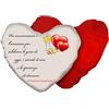 Regali Pazza idea Cuscino A Forma di Cuore Decorato - 40x40 cm - Poliestere - Elegante e Romantico - Regalo Anniversario - Collezione Amore