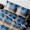 GC ARREDOCASA Set Copripiumino Una Piazza e Mezza + Federa Cuscini Letto con bottoni - modello SCOTLAND AZZURRO - Copripiumino Singolo 100% Finissimo Cotone Quadrifoglio (Singolo / 1 Piazza e Mezza)