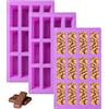 Surflyee 3 Pezzi Stampo in Silicone per Barrette Cereali con 12 Cavità, Stampi per Barrette Cereali Proteiche, Stampo per Barrette da Forno, Stampo Silicone Rettangolare per Cioccolato, Torrone, Torte