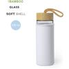 Borraccia ecologica in vetro e bambù Lurok da 530 ml personalizzate o neutre