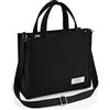 KALIDI FANCY FOREST Kalidi, borsa a tracolla/spalla da donna, borsa tote in velluto a coste, casual, con cerniera, alla moda, con tasche, nero, Small