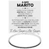 Bramart Bracciale Marito Tennis Uomo con Pietre di Zirconia Cubica Idea regalo Compleanno per lui Finitura in Oro Bianco Argento 925 Natale Anniversario - Cofanetto con DEDICA incluso (Marito - 3)