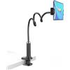 SIXIUDIA Supporto Tablet, Collo Oca Supporto Regolabile - per iPad, cellulare, switch/Samsung Galaxy Tabs/ecc, lunghezza totale 98 cm (nero)