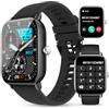 WalkerFit Orologio Smartwatch Uomo: 2 Smartwatch con Effettua/Risposta Chiamate, Fitness Smart Watch con Sonno/Cardiofrequenzimetro/Contapassi/120+ Sportivo, Impermeabil Activity Trakcer Android iOS