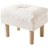 YMYNY Ottomano Poggiapiedi, Sedia con Sedile Cuscino Spugna, Seduta Moderna per Soggiorno Camera da Letto, Sgabello Basso in legno per Ingresso, 40 × 29 × 32CM, Beige HBD023M