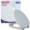 DETERMONDO Copriwater Universali in Legno Bianco Tavoletta Wc Universale Confortevole Pratico Ideale per il Tuo Bagno 40L x 37L cm