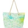 styleBREAKER Borsa da spiaggia Ladies XXL con stampa a macchie colorate Pouring spots, cerniera, borsa a tracolla, shopper 02012345, colore:Verde-Giallo-Blu