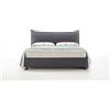 EVERGREENWEB MATERASSI & BEDS EVERGREENWEB Letto Matrimoniale con Contenitore 160x200 cm Elegante Struttura Letto Imbottita, Rete a doghe in Legno Inclusa, Moderna Testiera Rivestimento SFODERABILE Tessuto Grigio Scuro Mod. ARLES