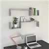 FIRBNUS Mensole Da Muro Design 100x15x20 cm Mensole Cameretta Cubi Da Parete Libreria Scaffale Mensole Angolari Per Muro Libreria Verticale Grigio cemento