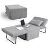 Brigros WeHome - Pouf Letto In Tessuto Bibi, Pouf Letto Singolo Facile Da Aprire E Chiudere, Poltrona Relax Dotata Di Cuscino, Letto Singolo Adatto Per Cameretta O Salotto (Grigio chiaro)