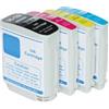 TONERSSHOP Kit 4 Cartucce HP 10 HP 11 Compatibili Per Hp Businness Inkjet 1000 2200 Cp 1700 DesignJet 10PS OfficeJet 9110