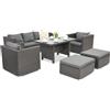 Mobile da giardino in rattan Roma Apetito 5 + 2 pouf Garden Point antracite