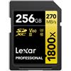 Lexar scheda SD 256 GB PRO 1800x SDXC UHS-II 4K - lettura 270 MB/s - GOLD Serie- Cine Sud è da 48 anni sul mercato! 933017