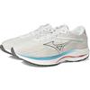 Mizuno Wave Rider 27 - Scarpe da Corsa da Uomo, Bianco Neve, Grigio Granito, Taglia 42, Grigio Granito Biancaneve, 45 EU