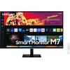 Samsung Smart Monitor M7, Flat 32'', 3840x2160 (UHD 4K), Piattaforma Smart TV (Amazon Video, Netflix), Airplay, Mirroring, Office 365, Wireless Dex, Casse Integrate, WiFi, HDMI, USB Type-C