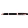 Aurora Penna stilografica Aurora Ipsilon Satin nera finiture oro rosa pennino F