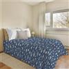 PENSIERI DELICATI Telo Copriletto 170 x 280 cm, Singolo 100% Cotone Pique, Ideale Come Arredo, Coperta Salva Letto 1 Piazza, Fantasia Oceano Blu, 100% Made in Italy