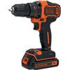 Black & Decker Trapano/Avvitatore a 2 Velocità a Batteria 18 V Litio Articolo BDCDD186K-QW Blac