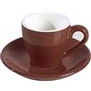 ionEgg Tazza da caffè in porcellana con piattino, tazza da caffè espresso, 80 ml, marrone