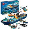 LEGO 60368 City Esploratore Artico, Grande Nave Giocattolo Galleggiante con Elic