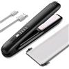 HOMELYLIFE Piastra per capelli e arricciacapelli senza fili 2 in 1, piastre da viaggio ricaricabili tramite USB da 5000 mAh, mini piastra per capelli portatile senza fili, temperatura regolabile a 4 livelli