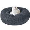 Nepfaivy Cuccia Gatto Cane Interno Morbida - Cuscino per Cani Gatti Nuvola Soffice Peluche Rotondo da Ciambella, Letto Pelosa Antistress per Animale Domestico Piccola (S-40cm/15.7in, Grigio Scuro)
